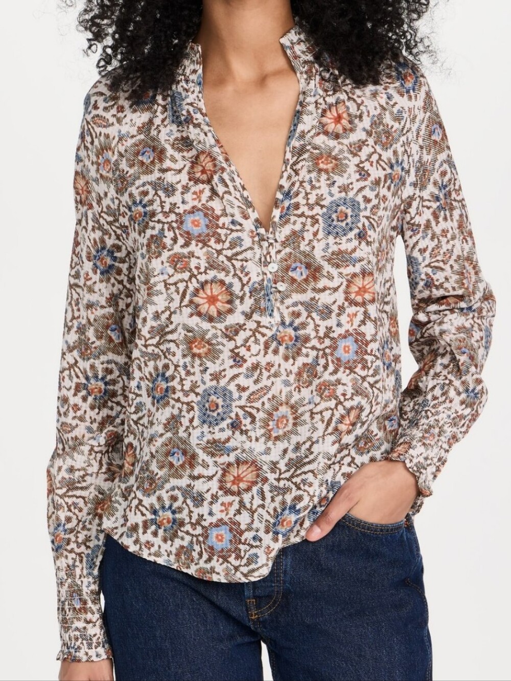 Veronica Beard Alexandria Floral Print Blouse 12